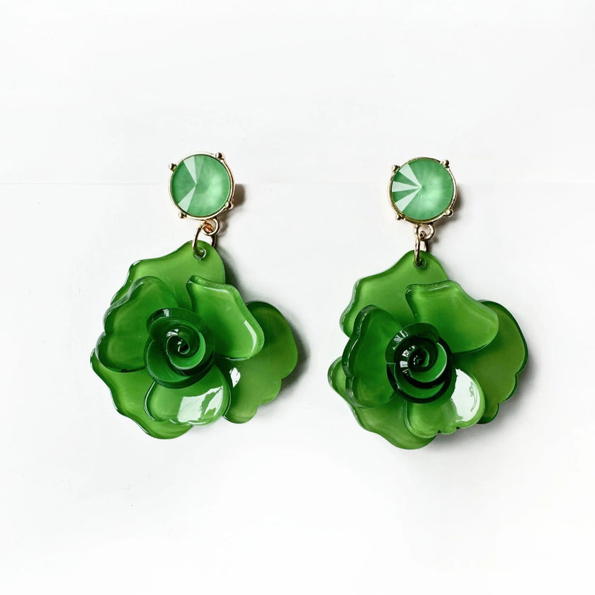 Orecchini Juniper Statement Green Rose