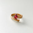 Kali Luxe 18k gullbelagt Cerise-omslagsring
