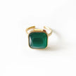 Bague Hestia Luxe plaquée or 18 carats avec émeraude