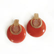 Lulu store statement-øreringe i terracotta-disk