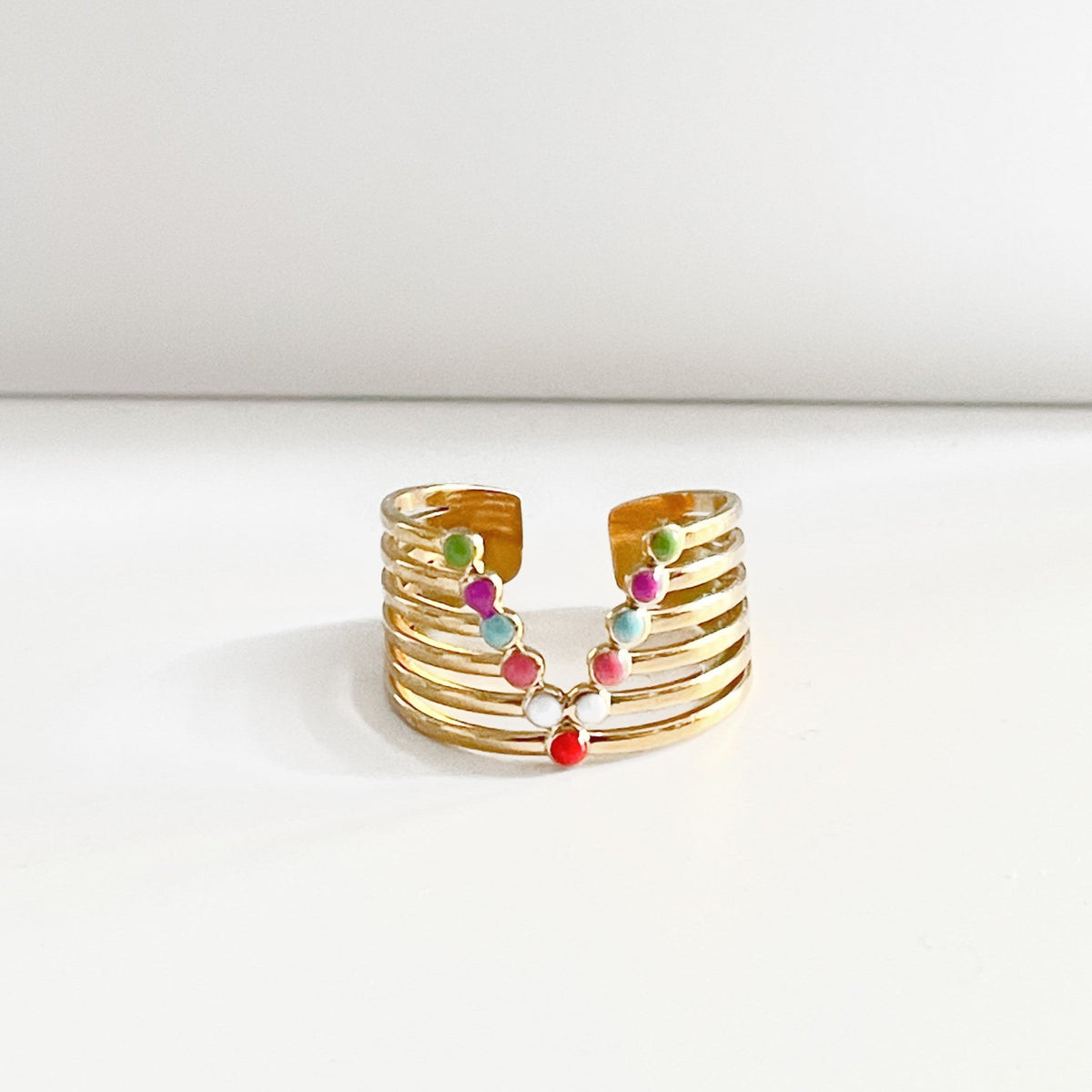 Anillo chapado en oro de 18k Amaya Luxe