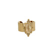 Anillo ancho de cristal irregular con baño de oro de 18 quilates Luna Luxe