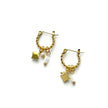 Orecchini a cerchio con ciondoli Bailee Luxe placcati in oro 18k