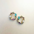 Saffy Pink Jewelled  Wreath Studs
