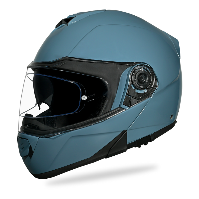 Daytona Glide Modular Motorcycle Helmet - DOT & ECE Approved, Bluetooth Ready, Dual Visor, Men/Women/Youth- Shark Blu