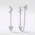 Imogen Moon & Star Drop Chain Earrings | 925 Sterling Silver