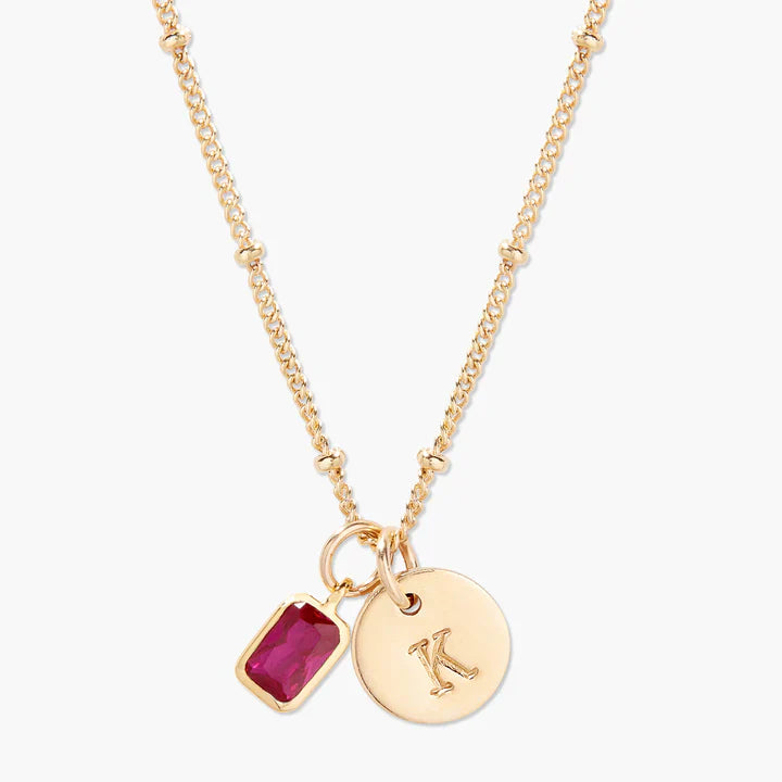 Savae Birthstone Initial Pendant