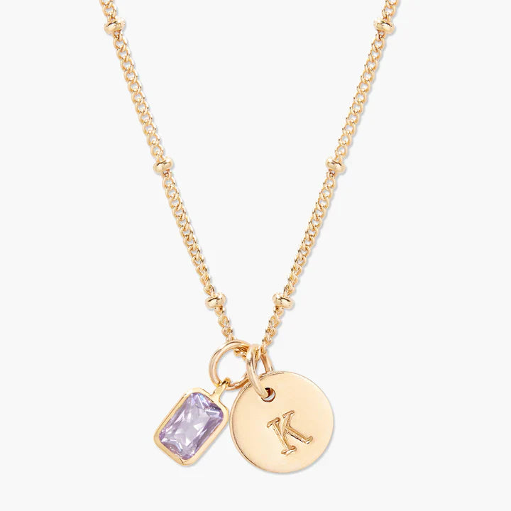 Savae Birthstone Initial Pendant