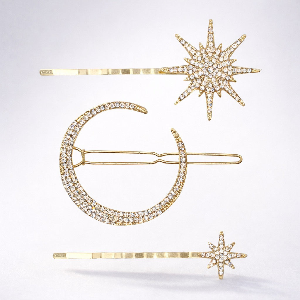 Juno Maan & Ster Haarclip Set | Goud