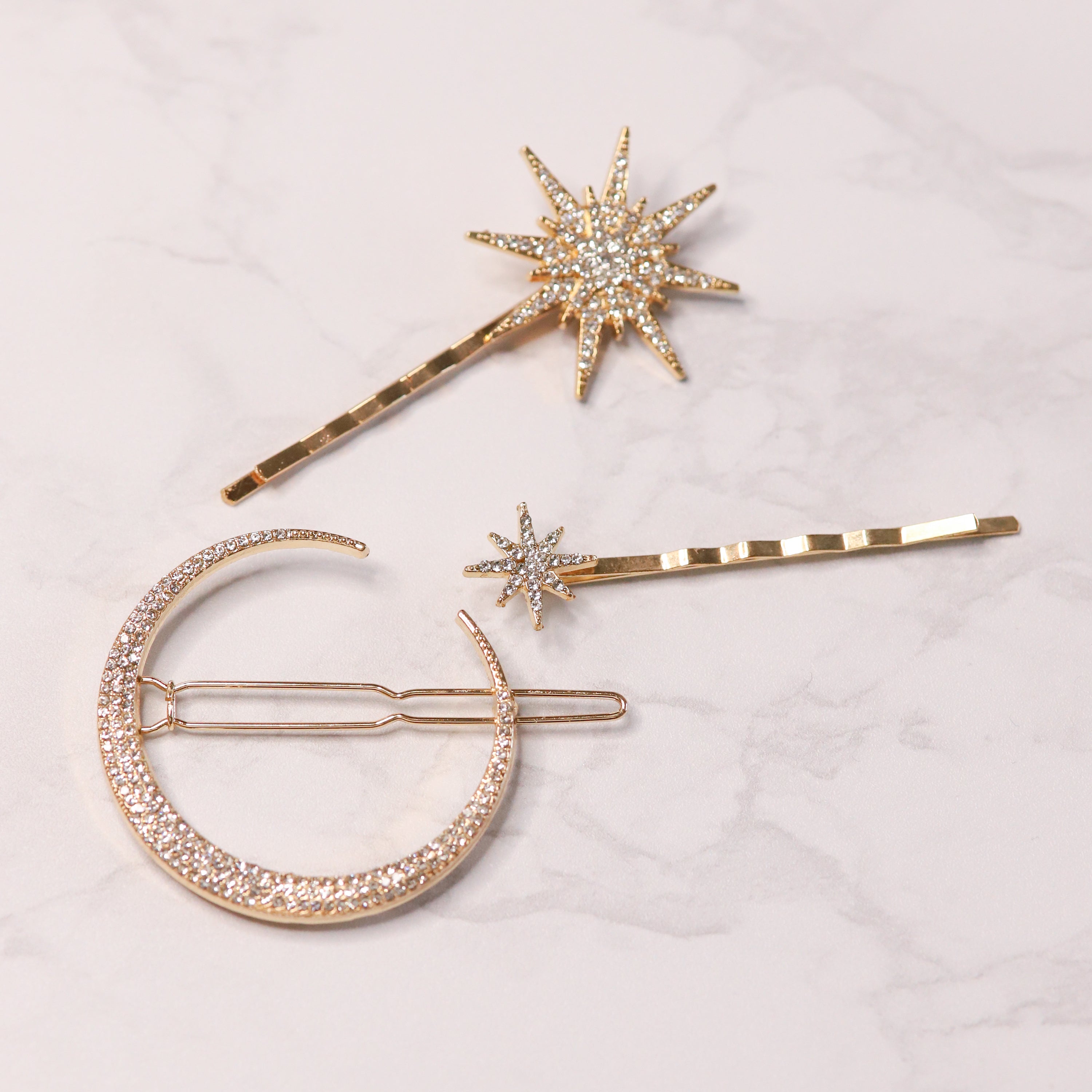 Juno Maan & Ster Haarclip Set | Goud