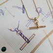 Kelly Springham Gold T-Bar Necklace with Snake Chain