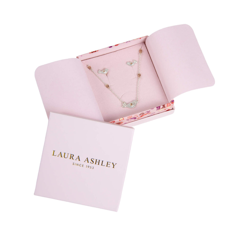 Laura Ashley Silver Kids Rosmere Love Mini Bird Necklace