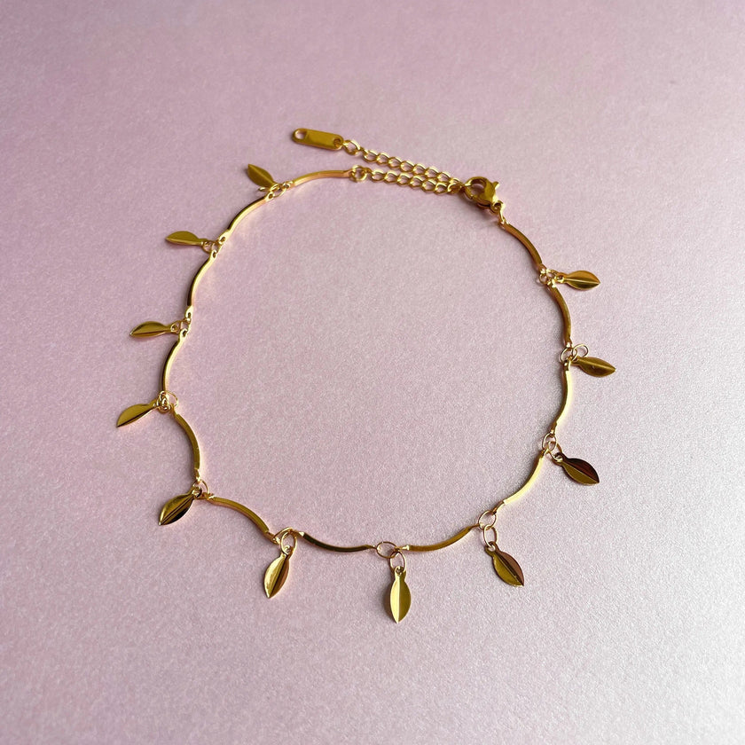 Leela Luxe 18k guldbelagt ankelkæde