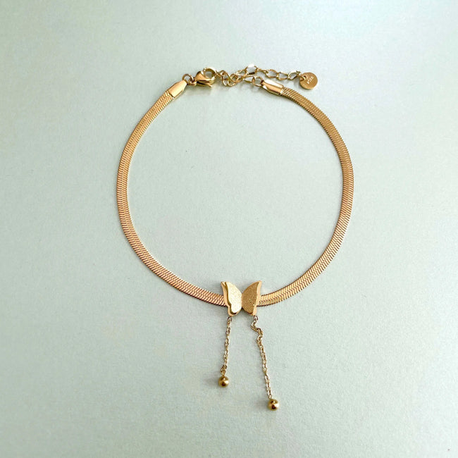 Zaari Luxe 18k Gold Plated Butterfly Anklet