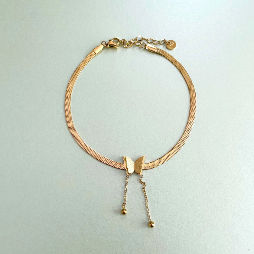 Zaari Luxe 18k gullbelagt sommerfugl-ankellenke