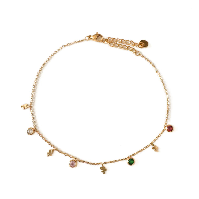 Vespera Luxe vergoldetes 18k Charm-Fußkettchen