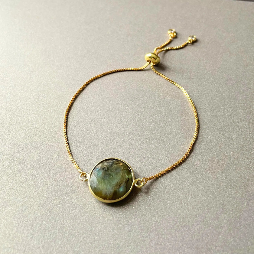 Pulsera de cristal de labradorita Hera