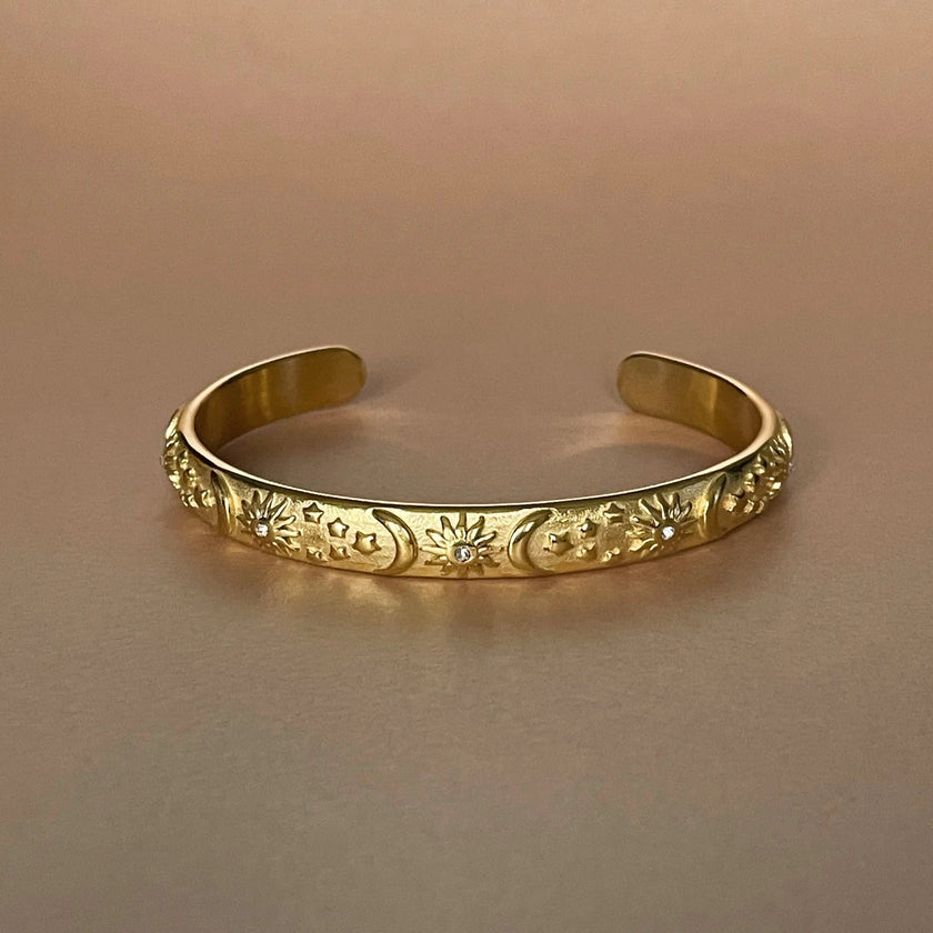 Helia Luxe 18k Gold Plated Celestial Bangle
