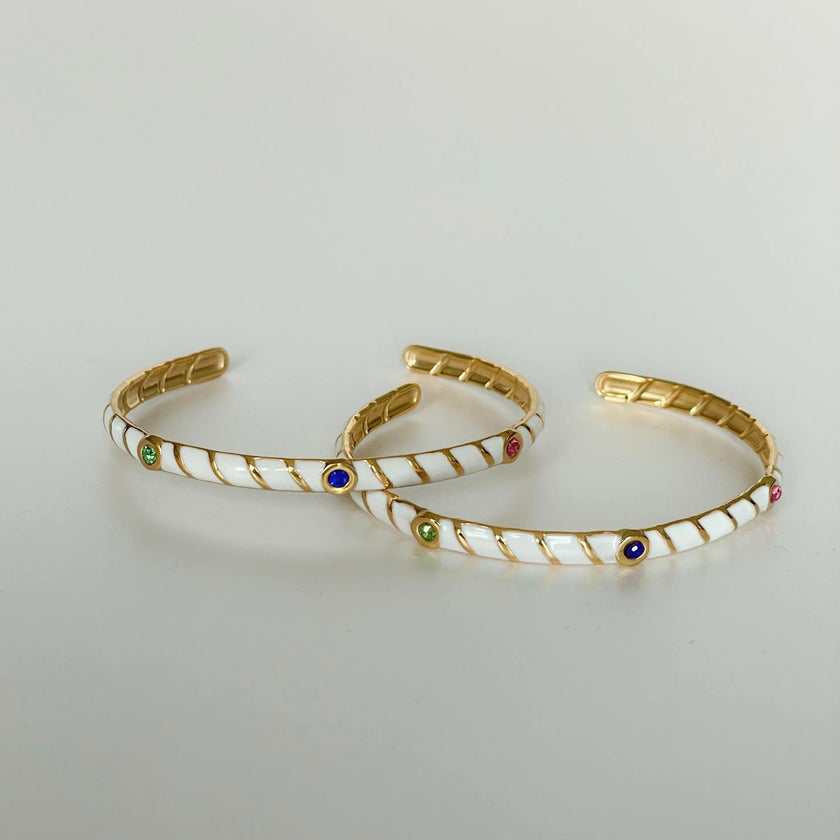 Brazalete Kalinda Luxe Esmaltado Chapado en Oro de 18k