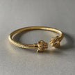 Bracciale a fascia Zuri Gold con texture pantera