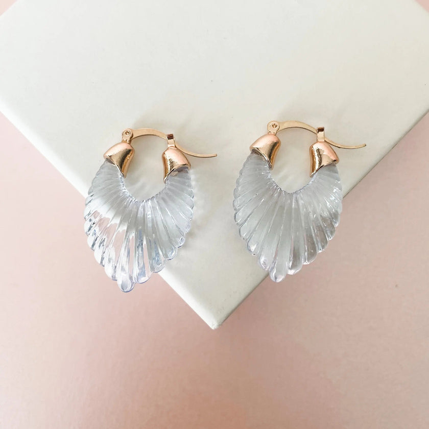 Audrey Sky Ridged Hoop Earrings