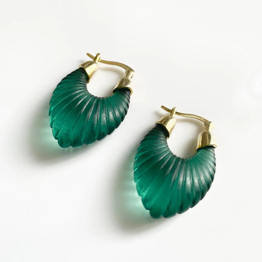 Audrey Forest Ridged Hoop Earrings