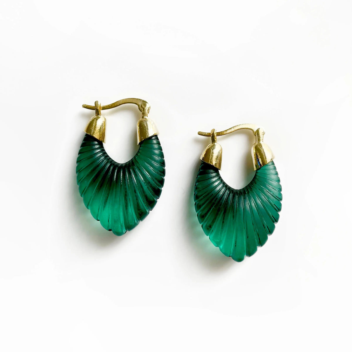 Audrey Forest Ridged Hoop Earrings