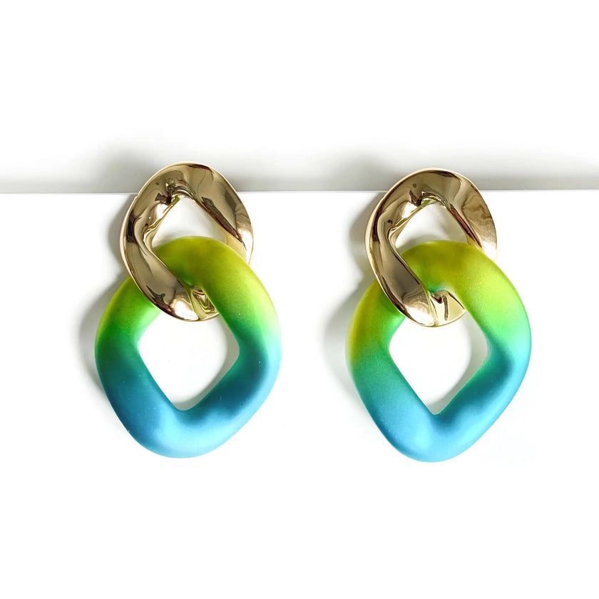 Bryce Aqua-metalliske ombre-øredobber