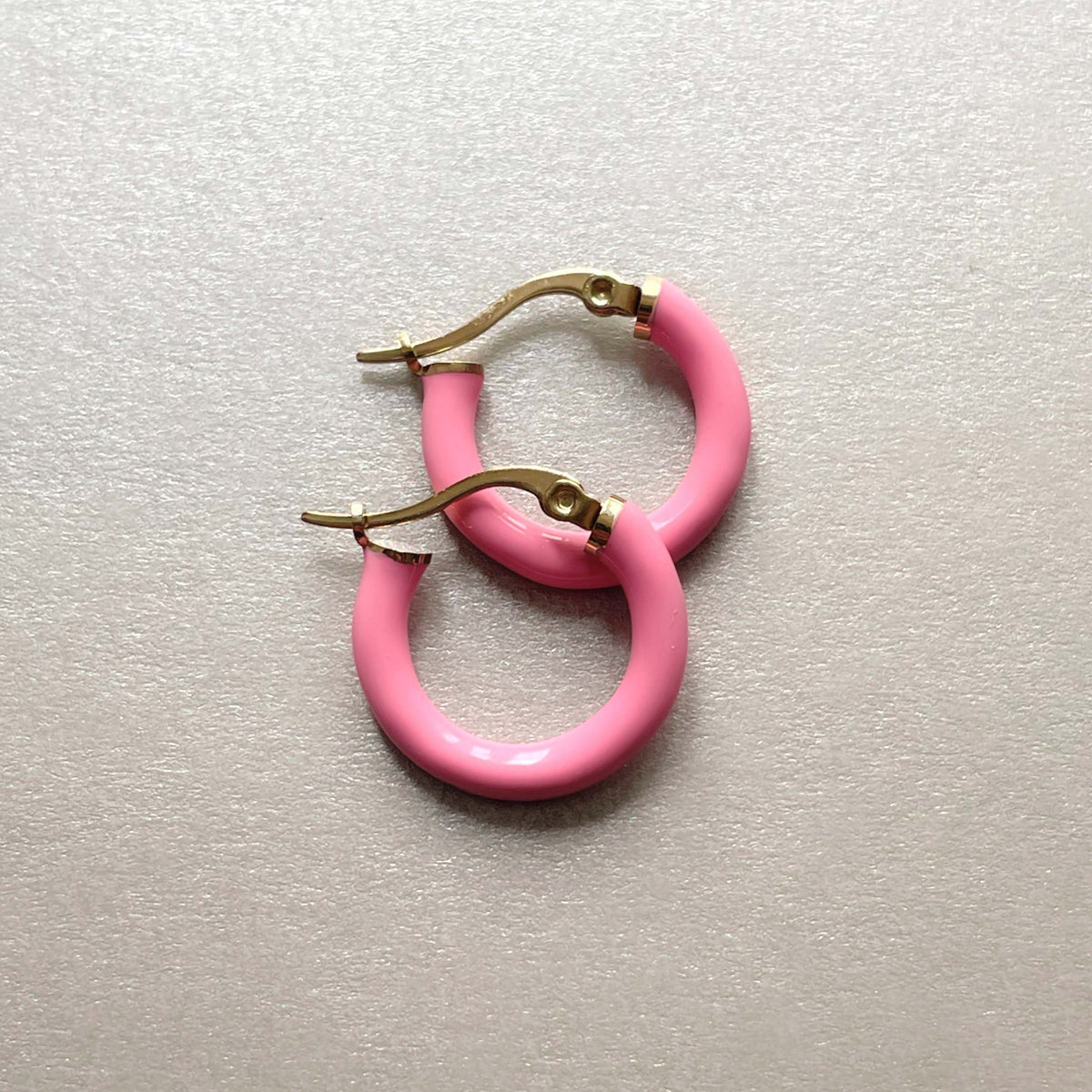 Orecchini a cerchio rosa placcati oro 18k Anais Luxe
