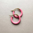 Orecchini a cerchio rosa placcati oro 18k Anais Luxe