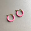 Orecchini a cerchio rosa placcati oro 18k Anais Luxe