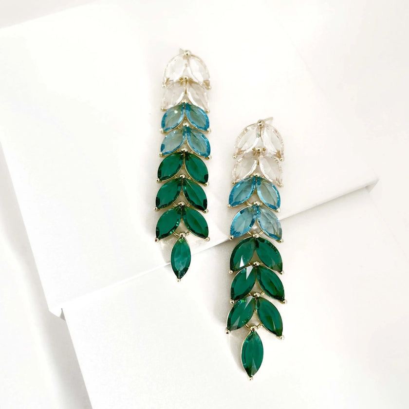 India Jewelled Ombre Drop-øreringe