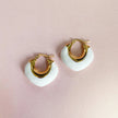 Orecchini a cerchio Lola Luxe in smalto bianco 18k