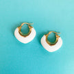 Orecchini a cerchio Lola Luxe in smalto bianco 18k