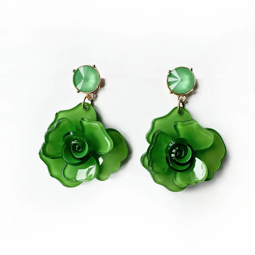 Orecchini Juniper Statement Green Rose