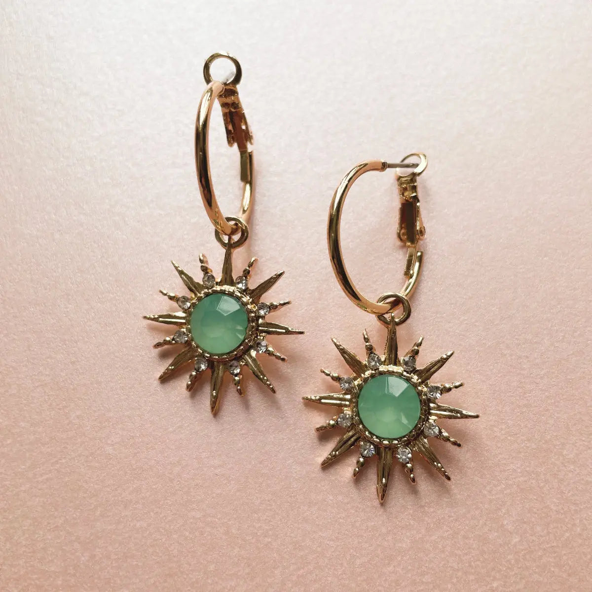 Orecchini a cerchio Solina Aqua Gem