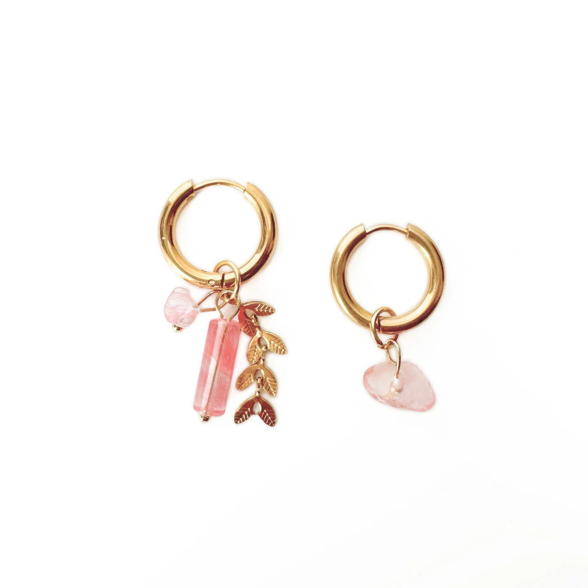 Ellis Blush Botanical Mismatch-örhängen