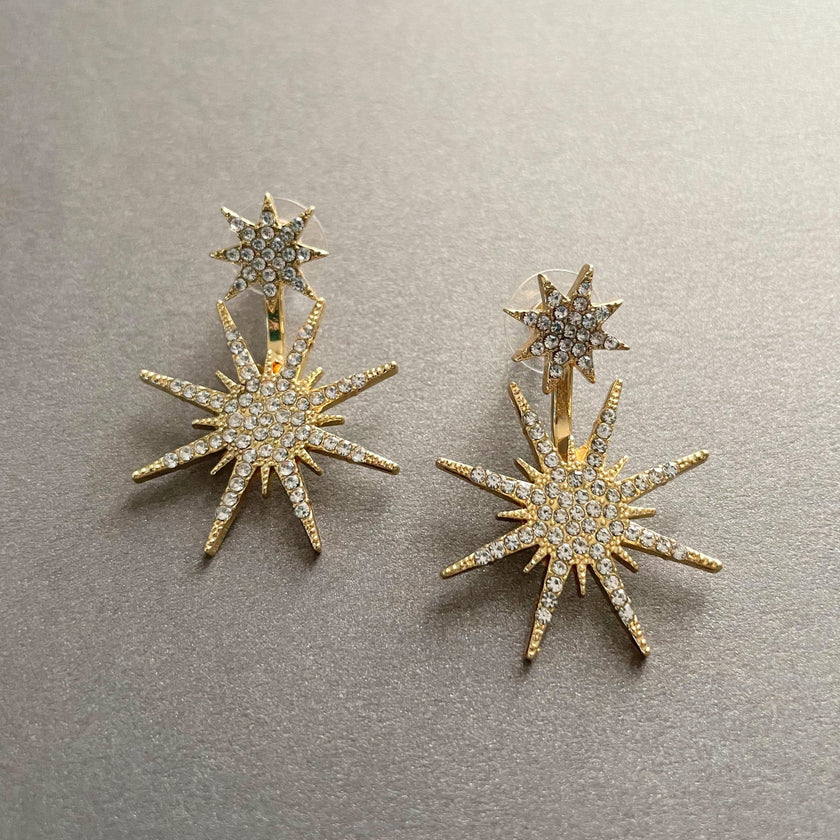 Pendientes Aura Crystal Gold Starburst