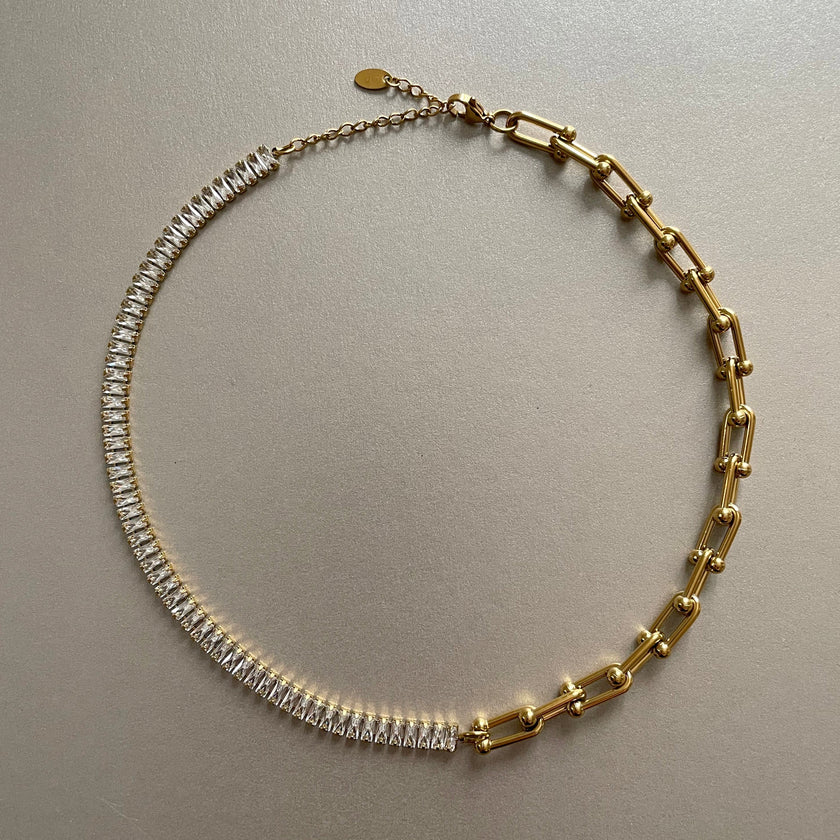 Aurielle Luxe 18k gullbelagt diamantkjede