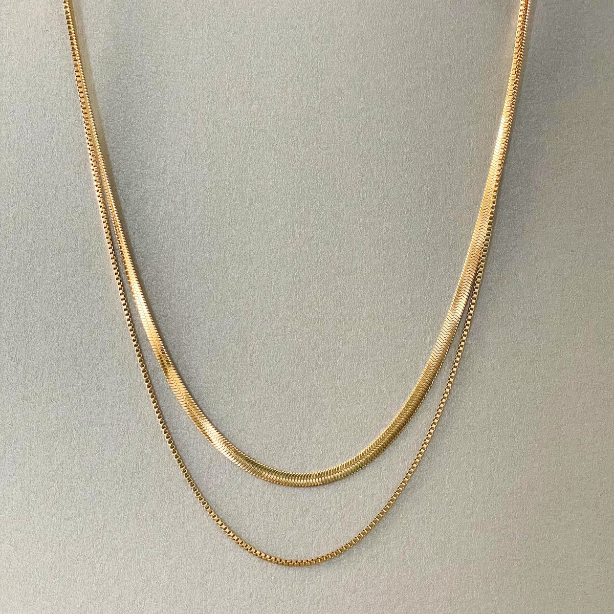 Catena a doppio strato placcata oro 18k Milan Luxe