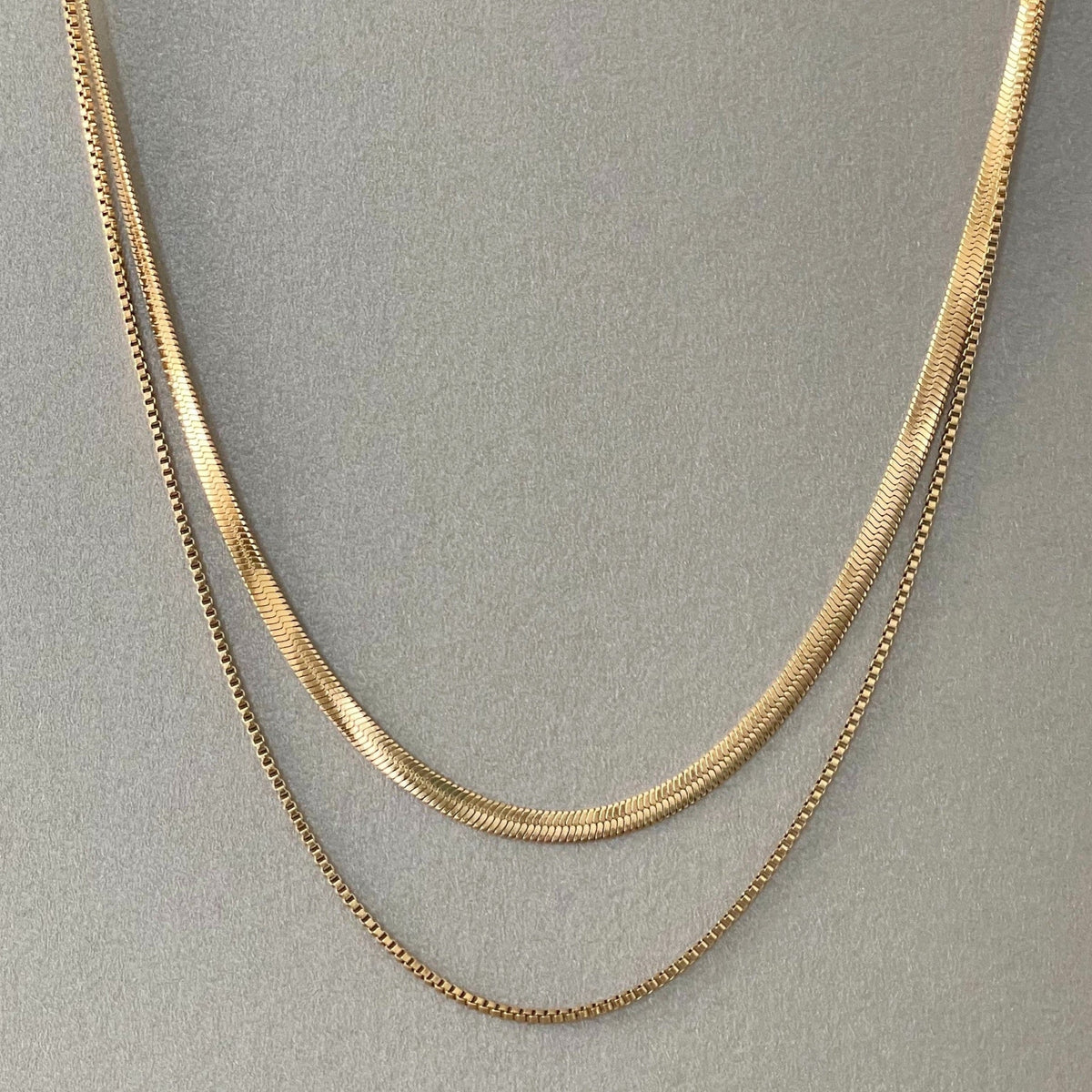 Catena a doppio strato placcata oro 18k Milan Luxe