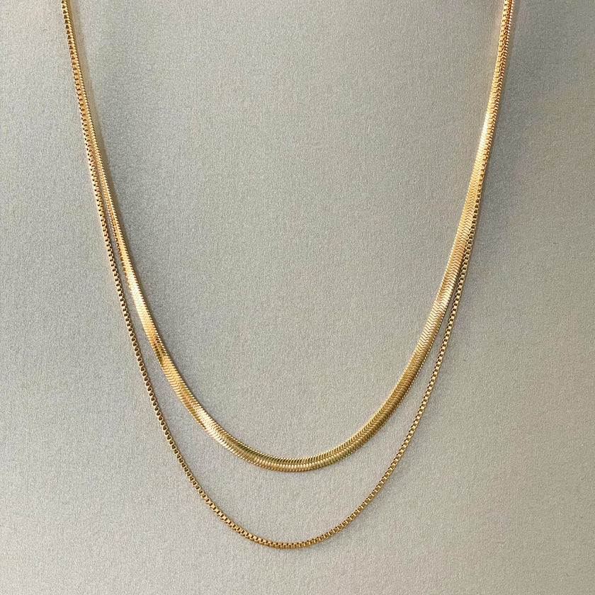 Catena a doppio strato placcata oro 18k Milan Luxe