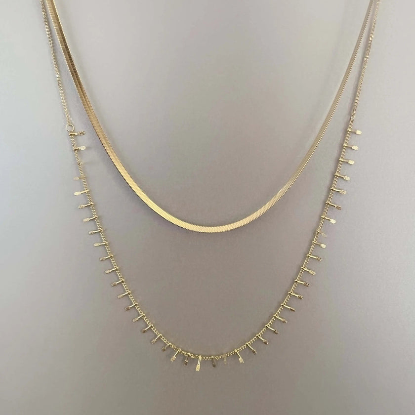 Elisaria Luxe 18k gullbelagt lagdelt kjede