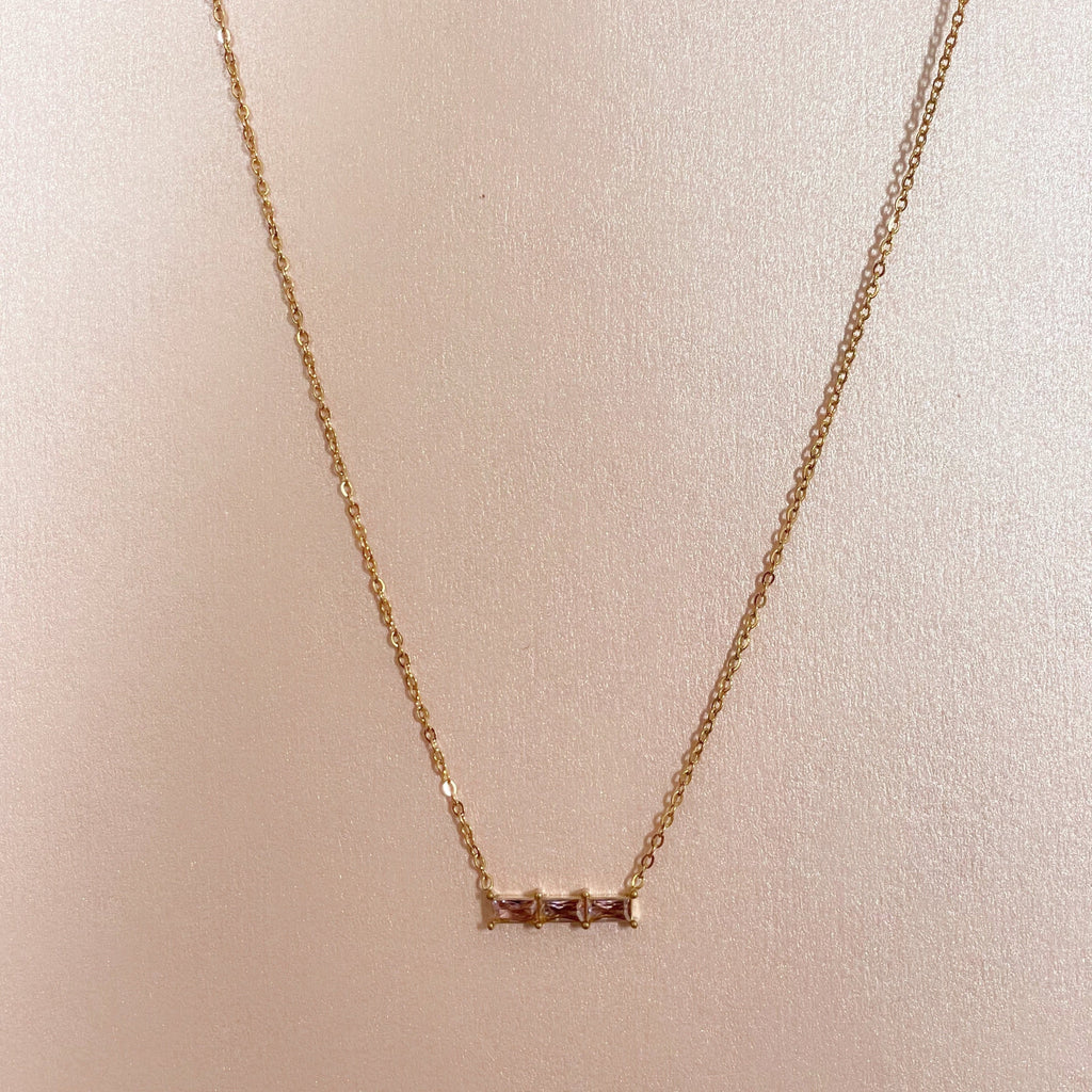 Gia Luxe 18k Gold Plated Blush Necklace