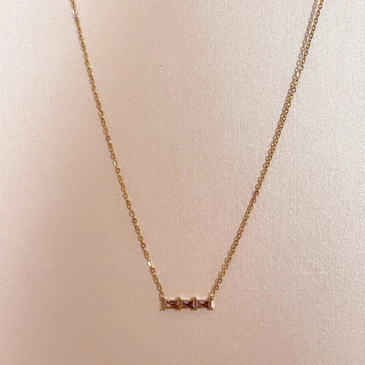 Gia Luxe 18k forgyldt blush halskæde