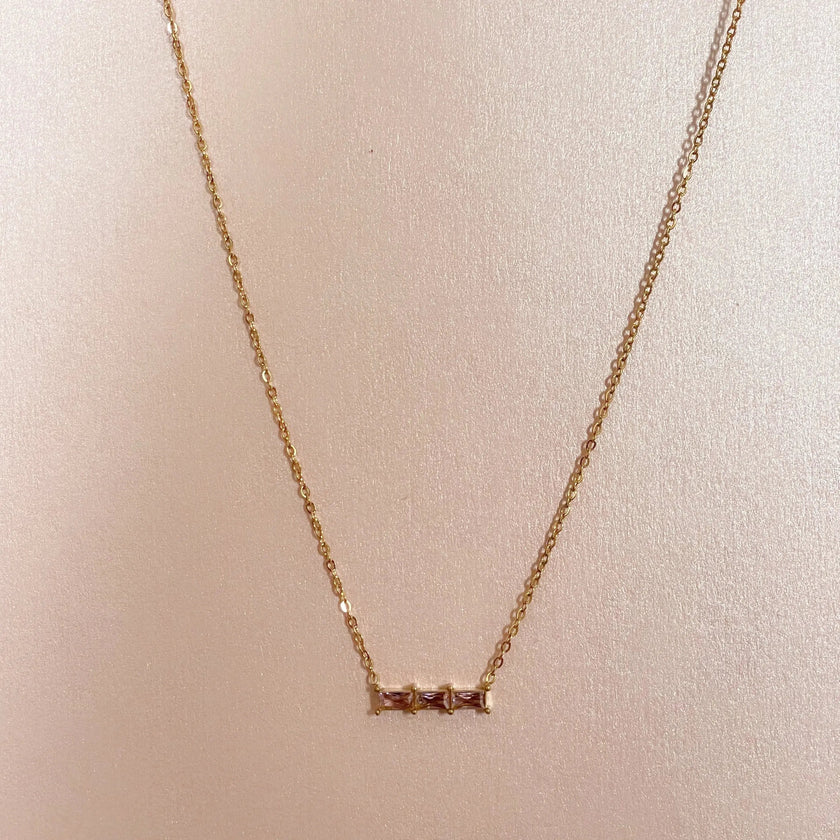Gia Luxe 18k forgyldt blush halskæde