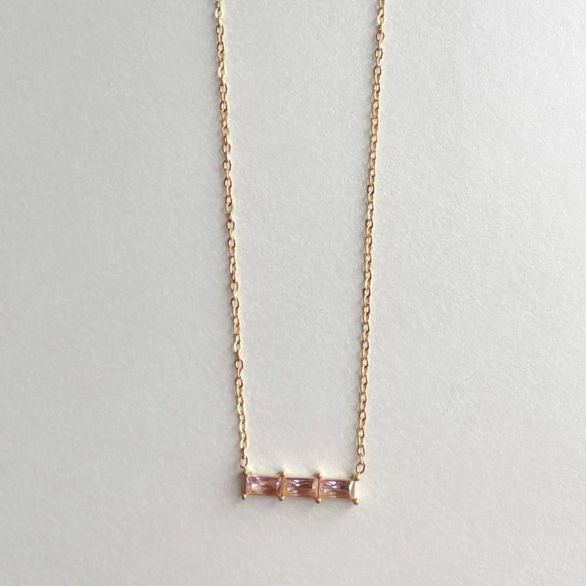 Gia Luxe 18k forgyldt blush halskæde