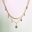 Collana Cleopatra a doppio strato con ciondoli placcata in oro 18k