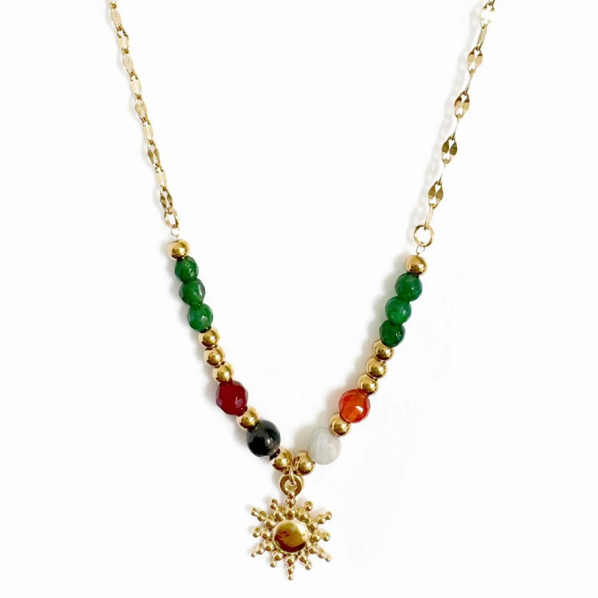 Collar boho Pippa Luxe chapado en oro de 18 quilates con cuentas