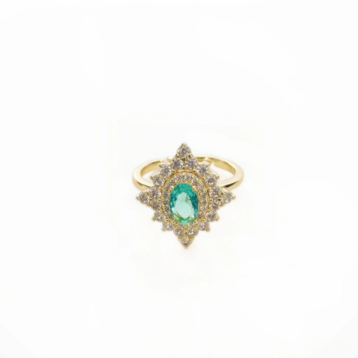 Anello regolabile in stile vintage con pietra azzurra Florence
